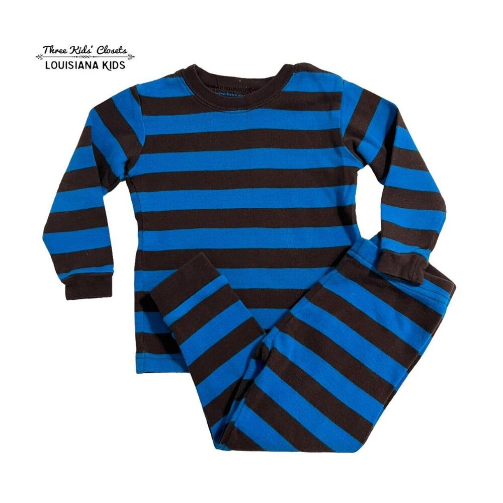 Leveret 18-24m Blue & Brown Striped Pajamas